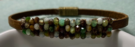 Nov 3 - Leather and gemstone bracelet.